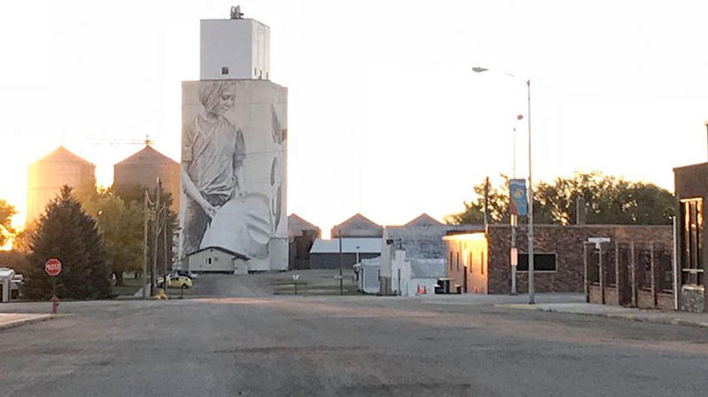 Faulkton, SD mainstreet and silo mural